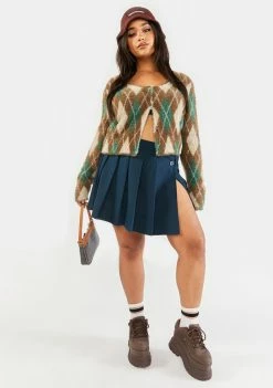 Poster Grl Tops Plus Lifetime Of Knowledge Argyle Sweater