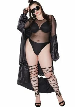 Poster Grl Anything But Basic Sheer Bodysuit Tops