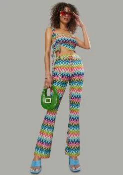 Poster Grl Wavy Thoughts Stitch Knit Ruched Tank