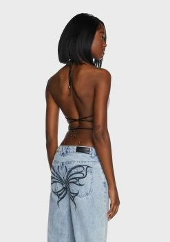 Poster Grl Bra Tops Drip Disorder Rhinestone Bra