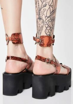 Poster Grl Poisonous Bite Snake Sandals Wedges