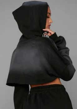 Poster Grl Attitude Adjustment Crop Hoodie Tops