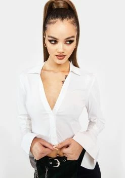 Poster Grl Tops Live It Up Button Up Shirt