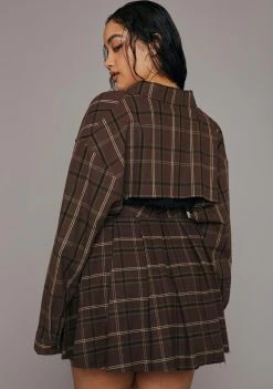 Poster Grl Plus Olive School Sweetheart Pleated Skirt