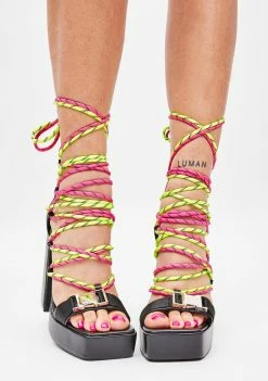 Poster Grl Platforms Tried & True Bungee Lace-Up Heels