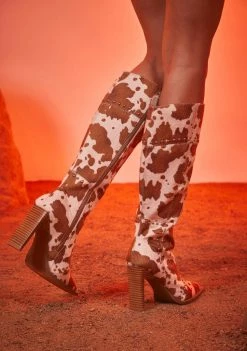 Poster Grl Cowboy Boots Round 'Em Up Cowhide Boots