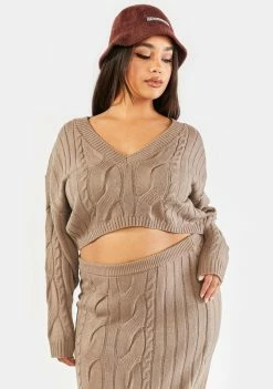 Poster Grl Plus Signed And Delivered Knit Skirt Set