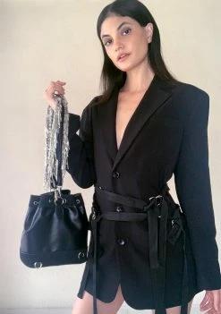 Poster Grl High Class Holdup Rhinestone Fringe Bag