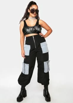 Poster Grl Tops Plus Icy Babe Rhinestone Tank Top