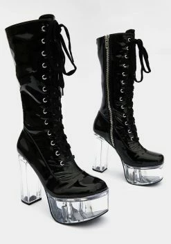 Poster Grl Werk For Myself Lace Up Boots Platforms