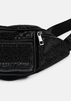 Poster Grl Bags & Wallets Caviar Gimme The Loot Rhinestone Fanny Pack