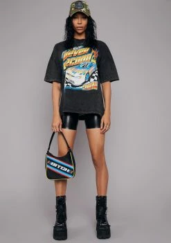 Poster Grl Graphic T-Shirt Rev Your Engine Graphic Tee