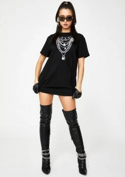 Poster Grl Stackin' Checks T-Shirt Dress