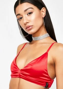 Poster Grl Tops I'm The Plug Satin Bra