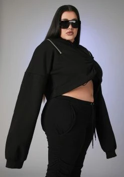 Poster Grl Tops Always Switching Lanes Crop Hoodie