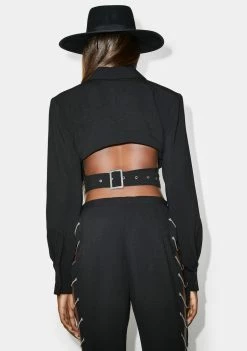 Poster Grl Cut A Deal Crop Blazer Outerwear