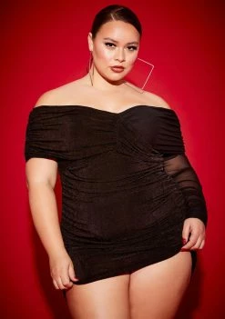 Poster Grl Dresses Plus Bad 'N Badder Off Shoulder Mini Dress