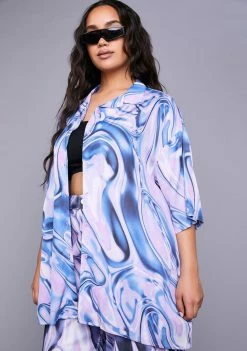 Poster Grl Plus Soul Vibration Oversized Shirt Button Up Shirt