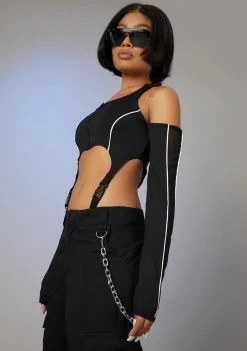 Poster Grl Tops Jetsetter Diva Cut-Out Bodysuit