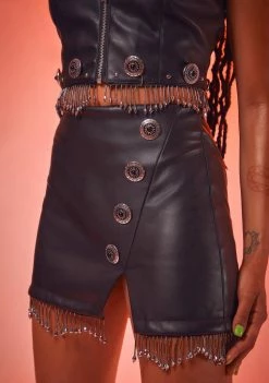 Poster Grl Quick Draw Vegan Leather Mini Skirt