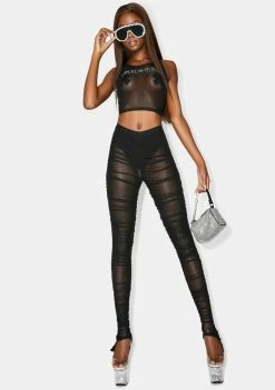 Poster Grl Baddie Goals Ruched Leggings Bottoms