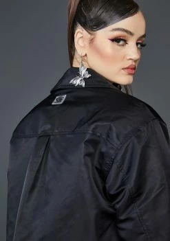 Poster Grl Cropped Jacket Dark Discovery Coach Jacket