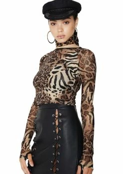 Poster Grl Kitty's Got Claws Mesh Top Tops