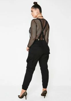 Poster Grl Bottoms Be The Bizness Suspender Cargo Pants