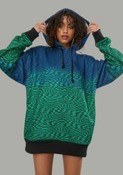 Poster Grl Warped Realm Checkered Oversized Hoodie