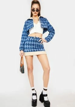 Poster Grl Classy Act Denim Mini Skirt Bottoms