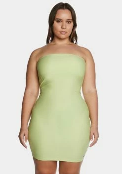 Poster Grl Plus Lime Future Starts Slow Tube Mini Dress