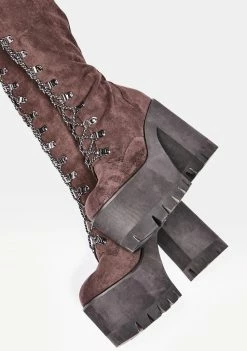 Poster Grl Chocolate Step It Out Platform Work Boots