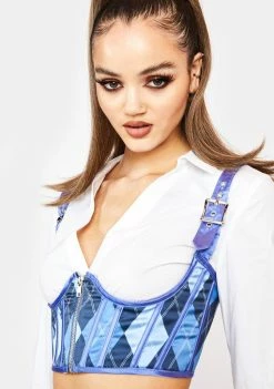 Poster Grl Learn The Ropes Argyle Bustier Tops