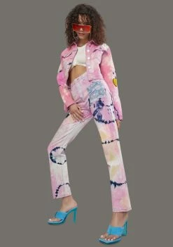 Poster Grl Twisted Rhythm Patched Tie Dye Jeans