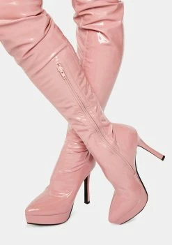 Poster Grl Boots & Booties Money Making Moves Pink Thigh High Boots