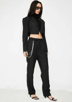 Poster Grl Suited For Werk Pinstripe Trousers Bottoms