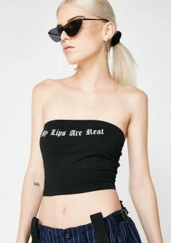 Poster Grl My Lips Are Real Boob Tube Tops