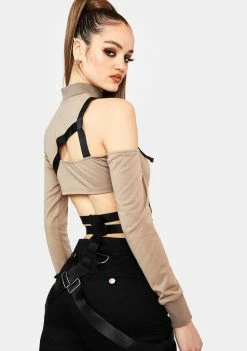 Poster Grl Tops Known To Misbehave Buckle Top