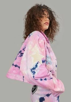 Poster Grl Outerwear Twisted Rhythm Patched Tie Dye Jacket