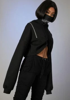 Poster Grl Tops Switching Lanes Crop Hoodie