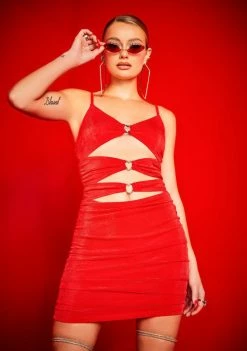 Poster Grl Ripe 'N Ready Cutout Ruched Mini Dress