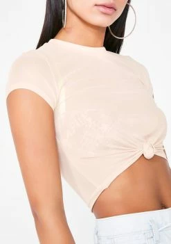 Poster Grl Miss Ya Knot Sheer Tee Tops