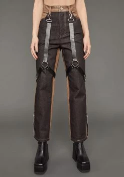 Poster Grl Match My Energy Two-Tone Harness Jeans