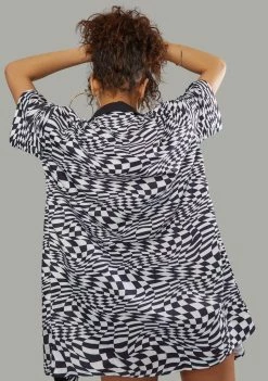 Poster Grl Warped Realm Checkered Button Up Shirt