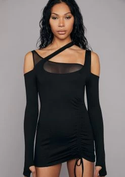 Poster Grl Drop A Name Long Sleeve Mini Dress