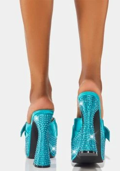 Poster Grl Platform Heels Aqua Diva Revolution Rhinestone Heels