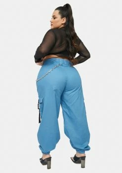 Poster Grl Plus Poolside Convos Twill Chain Trousers