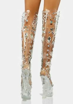 Poster Grl Snowflake Princess Clear Platform Boots Platforms