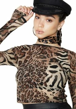 Poster Grl Kitty's Got Claws Mesh Top Tops
