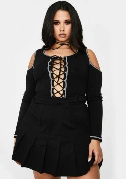 Poster Grl Plus Burn Book Pleated Skirt Bottoms